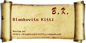 Blaskovits Kitti névjegykártya